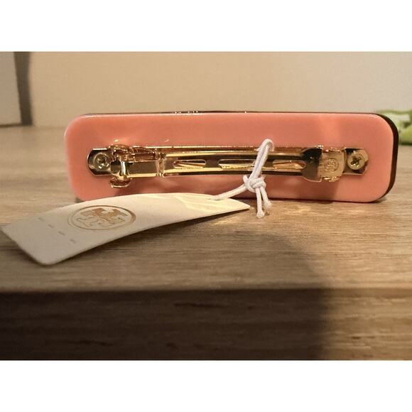 Tory Burch Resin Crystal Floral Tortoise Hair Barrette Clip main image 7